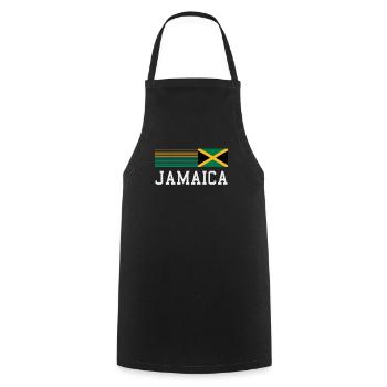 Jamaica Jamaika Rasta Raggea Rastafari Flagge - Kochschürze - Schwarz - Vorne - AI Model Male 185 dark (185cm)