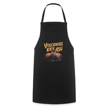 Volcanoes are hot and impressive - Cooking Apron - black - Front - AI Model Male 185 dark (185cm)