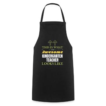Voici à quoi ressemble un enseignant de maternelle génial - Tablier de cuisine - noir - Devant - AI Model Male 185 dark (185cm)