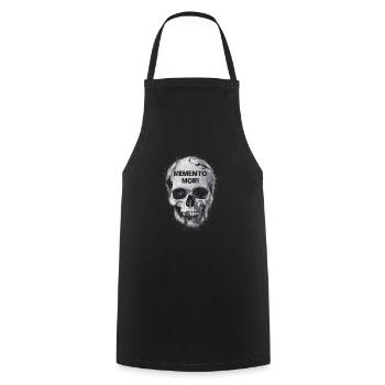 Crâne Memento mori - Tablier de cuisine - noir - Devant - AI Model Male 185 dark (185cm)