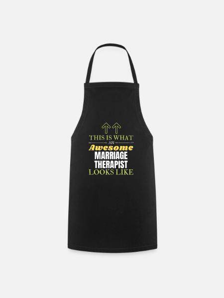This is What an Awesome Marriage Therapist Looks L - Cooking Apron - black