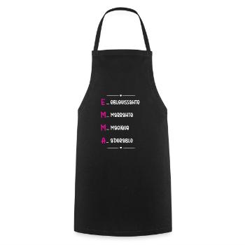 Cadeau Emma - Qualités Personnalisées - Tablier de cuisine - noir - Devant - AI Model Male 185 dark (185cm)
