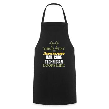 This is What an Awesome Nail Care Technician Looks - Cooking Apron - black - Front - AI Model Male 185 dark (185cm)