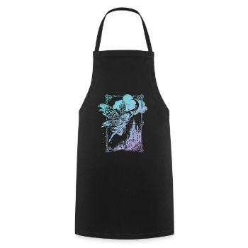 Fairy in paper cut vintage look - Cooking Apron - black - Front - AI Model Male 185 dark (185cm)
