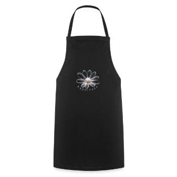 Glücksblume Happiness Flower - Cooking Apron - black - Front - AI Model Male 185 dark (185cm)
