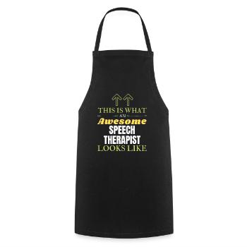 This is What an Awesome Speech Therapist Looks Lik - Cooking Apron - black - Front - AI Model Male 185 dark (185cm)