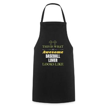 This is what an awesome Baseball lover looks like - Cooking Apron - black - Front - AI Model Male 185 dark (185cm)