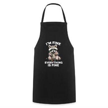 Funny Raccoon Christmas - Cooking Apron - black - Front - AI Model Male 185 dark (185cm)