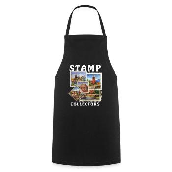 STAMP COLLECTORS - Cooking Apron - black - Front - AI Model Male 185 dark (185cm)