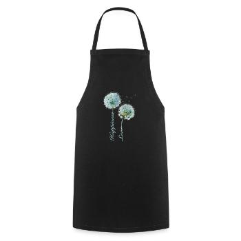 Pissenlit, Bonheur, Amour, Design Inspirant - Tablier de cuisine - noir - Devant - AI Model Male 185 dark (185cm)