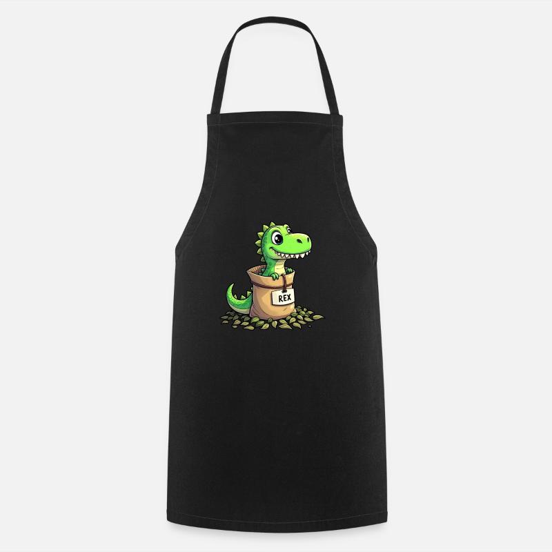 Tea Rex Dinosaurier - Kochschürze - Schwarz