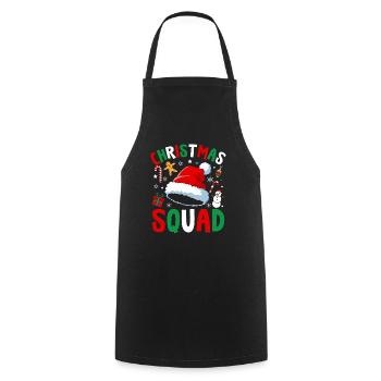 Christmas Squad Elf Santa - Cooking Apron - black - Front - AI Model Male 185 dark (185cm)