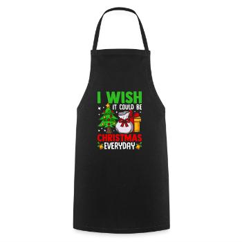 I Wish It Could Be Christmas Everyday Santa Tree - Cooking Apron - black - Front - AI Model Male 185 dark (185cm)