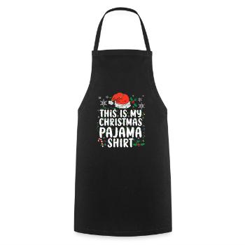 This Is My Christmas Pajama Shirt Santa Nap Sleep - Cooking Apron - black - Front - AI Model Male 185 dark (185cm)