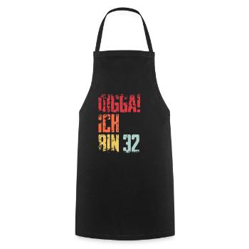 32. Geburtstag 32 Jahre Geschenk Spruch - Kochschürze - Schwarz - Vorne - AI Model Male 185 dark (185cm)