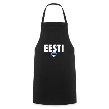 Eesti Estonie Drapeau estonien Este - Tablier de cuisine - noir - Devant - AI Model Male 185 dark (185cm)