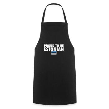 Proud To Be Estonian Estland Estnische Flagge Este - Kochschürze - Schwarz - Vorne - AI Model Male 185 dark (185cm)