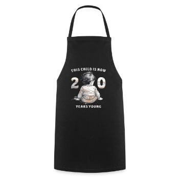 Child 20th Birthday - Cooking Apron - black - Front - AI Model Male 185 dark (185cm)