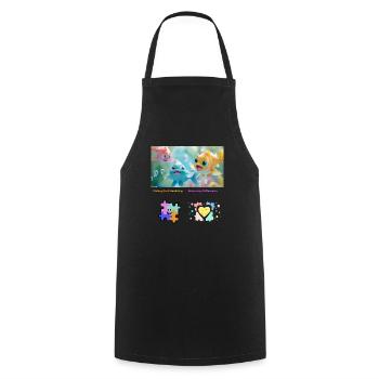 Pêcher l’amitié Accepter les différences - Tablier de cuisine - noir - Devant - AI Model Male 185 dark (185cm)