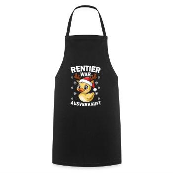 Christmas Reindeer was sold out Christmas - Cooking Apron - black - Front - AI Model Male 185 dark (185cm)