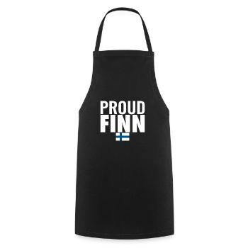 Proud Finn Finnland Finnische Flagge Finne - Kochschürze - Schwarz - Vorne - AI Model Male 185 dark (185cm)