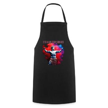 I CAME TO VICTORY - Cooking Apron - black - Front - AI Model Male 185 dark (185cm)
