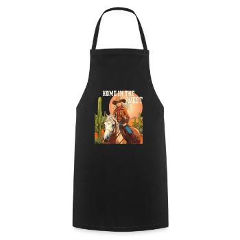 CHEZ SOI À L’OUEST - Tablier de cuisine - noir - Devant - AI Model Male 185 dark (185cm)