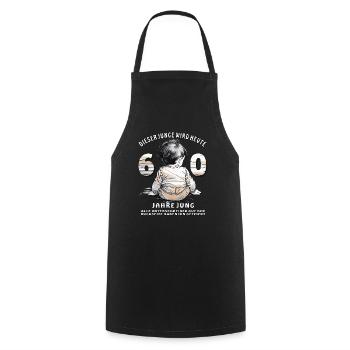 CHILD THIS BOY TURNS 60 TODAY - Cooking Apron - black - Front - AI Model Male 185 dark (185cm)