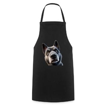 Tête de chien 2 - Tablier de cuisine - noir - Devant - AI Model Male 185 dark (185cm)