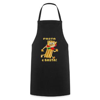 Pasta e Basta - Tablier de cuisine - noir - Devant - AI Model Male 185 dark (185cm)