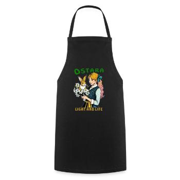 MRS. RABBIT FLOWER OSTARA LIGHT AND LIFE - Cooking Apron - black - Front - AI Model Male 185 dark (185cm)