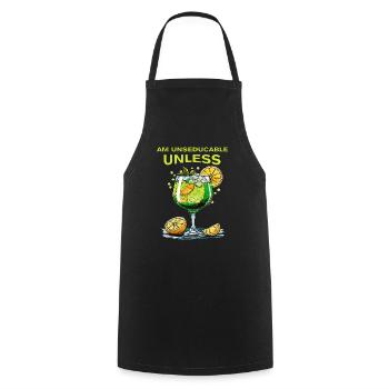 DRINK AT UNSEDUCABLE UNLESS - Cooking Apron - black - Front - AI Model Male 185 dark (185cm)