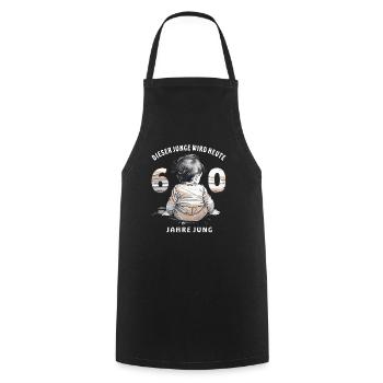 CHILD THIS BOY TURNS 60 TODAY - Cooking Apron - black - Front - AI Model Male 185 dark (185cm)