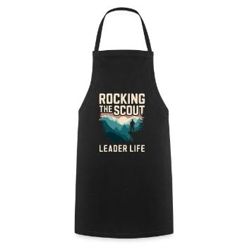 Scout Leader Scouting Campfire Camping Tent - Cooking Apron - black - Front - AI Model Male 185 dark (185cm)