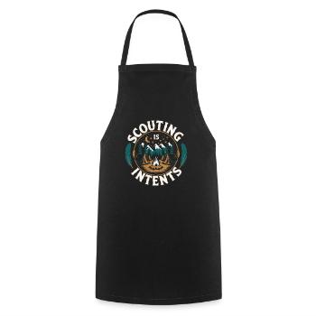 Chef scout Tente de camping autour d’un feu de camp - Tablier de cuisine - noir - Devant - AI Model Male 185 dark (185cm)