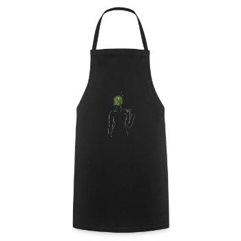 Yarn Head Art - Dessin au trait minimaliste - Tablier de cuisine - noir - Devant - AI Model Male 185 dark (185cm)