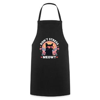 Don't Stress Meowt Cat Cute Kitten - Cooking Apron - black - Front - AI Model Male 185 dark (185cm)