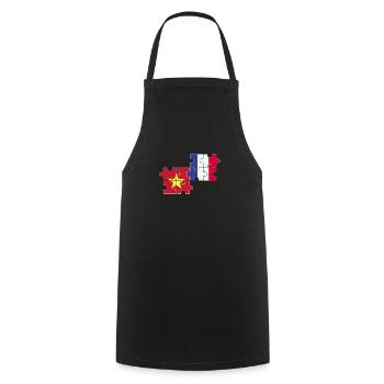 Vietnam Frankreich Flagge Franzose Vietnamese - Kochschürze - Schwarz - Vorne - AI Model Male 185 dark (185cm)