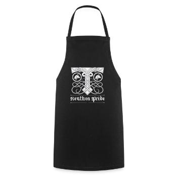 Asatru Valhalla Scandinavian Pride Norsemen Viking - Cooking Apron - black - Front - AI Model Male 185 dark (185cm)