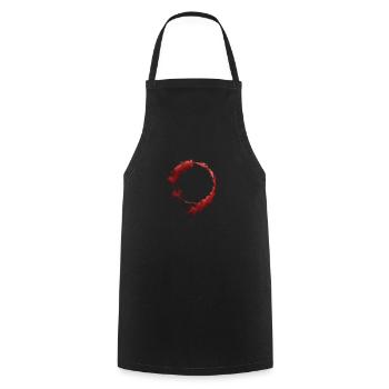 circle red - Cooking Apron - black - Front - AI Model Male 185 dark (185cm)