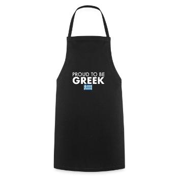 Proud To Be Greek Greek Flag - Cooking Apron - black - Front - AI Model Male 185 dark (185cm)