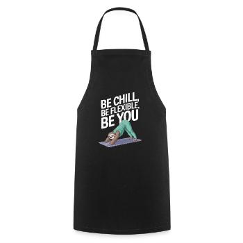 Lazy Sloth Yoga Zen Meditation Yoga Instructor - Cooking Apron - black - Front - AI Model Male 185 dark (185cm)