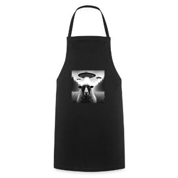 Sheep ram, lamb Funny Graphic Selfie with UFOs Wei - Cooking Apron - black - Front - AI Model Male 185 dark (185cm)