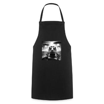 Sea Turtle Funny Graphic Selfie with UFOs Weird A - Cooking Apron - black - Front - AI Model Male 185 dark (185cm)