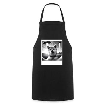 Shiba Inu Dog Dad Mom Funny Graphic Selfie UFOs We - Cooking Apron - black - Front - AI Model Male 185 dark (185cm)