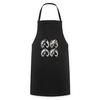 Dachshund Selfie Funny Hats Vintage Retro Art Dog - Cooking Apron - black - Front - AI Model Male 185 dark (185cm)