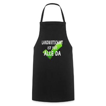 AGRICULTURE IS FOR EVERYONE - Cooking Apron - black - Front - AI Model Male 185 dark (185cm)
