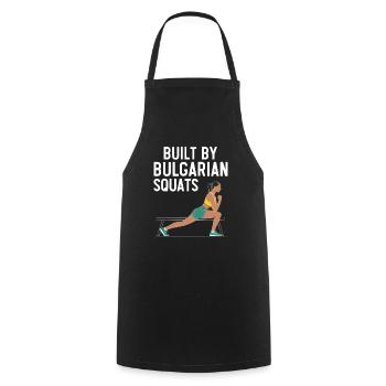 Bulgarian Squat Exercise Fitness Workout Gym - Cooking Apron - black - Front - AI Model Male 185 dark (185cm)