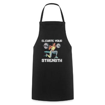 Bulgarische Kniebeuge Übung Fitness Workout Fitnessstudio - Kochschürze - Schwarz - Vorne - AI Model Male 185 dark (185cm)