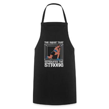 Bulgarische Kniebeuge Übung Fitness Workout Fitnessstudio - Kochschürze - Schwarz - Vorne - AI Model Male 185 dark (185cm)